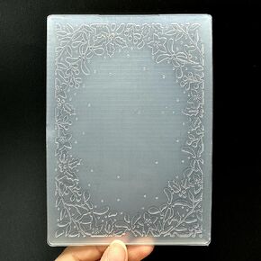 3D Plastic Embossing Folder Template Christmas Leaf Border Texture A6 Size for Card Making DIY Scrapbooking Paper Crafting Handmade Crafts Scrapbooking Arts Supplies Scrapbook Decor in Saudi Arabia
