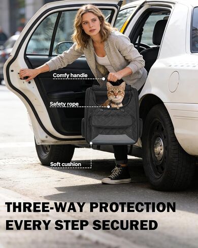 Cat Backpack Carrier with Detachable Round Play Tunnel, 2 in 1 Expandable Cat Backpack with Breathable Mesh,Cat Carrying Backpack for Cat 17lbs & Small Dog 13lbs,Black. in Saudi Arabia