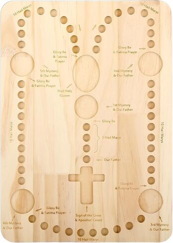Vicenpal Rosary Making Tray Wooden Cross Bead Boards Religious Rosary Making Supplies 13.8 x 9.8 Inch Beading Design Tray & Organizer for Christian Jewelry Necklace DIY Board Tool in Saudi Arabia