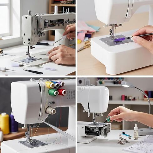 17pcs Sewing Machine Cleaning Kit, Include Rippers Tweezers Screwdriver Double Headed Brush Silicone Brush for Repairing and Sewing Cleaning Machine Tools in Saudi Arabia