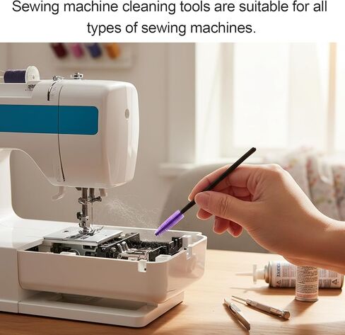17pcs Sewing Machine Cleaning Kit, Include Rippers Tweezers Screwdriver Double Headed Brush Silicone Brush for Repairing and Sewing Cleaning Machine Tools in Saudi Arabia