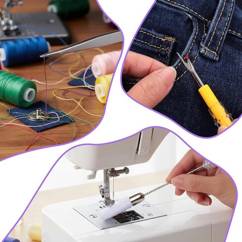 17pcs Sewing Machine Cleaning Kit, Include Rippers Tweezers Screwdriver Double Headed Brush Silicone Brush for Repairing and Sewing Cleaning Machine Tools in Saudi Arabia