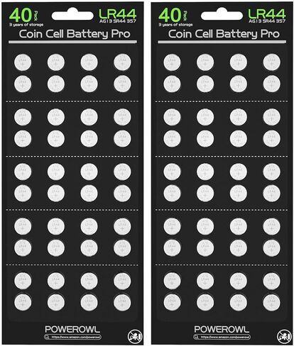 POWEROWL High Capacity LR44 Batteries 40 Pack, L1154F AG13 357 303 SR44 A76 Premium Alkaline Battery 1.5V Button Coin Cell Batteries in Kuwait