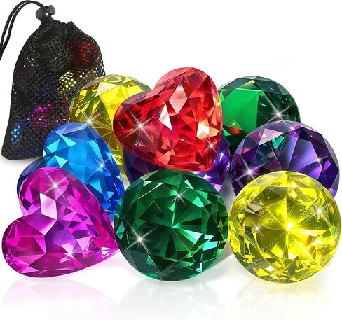 Duchong Pool Toys, 9 Pcs Extra Large Dive Gems for Kids Ages 4-8, 8-12, Summer Beach Water Colorful Diamond Toys for Boys Girls Underwater Gemstone Swimming Training Gifts in Saudi Arabia