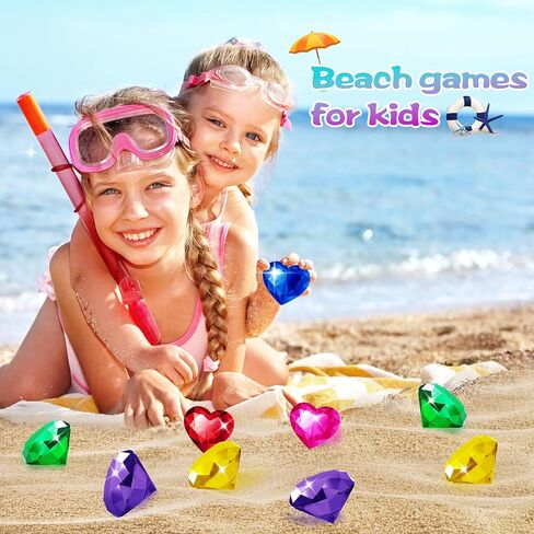 Duchong Pool Toys, 9 Pcs Extra Large Dive Gems for Kids Ages 4-8, 8-12, Summer Beach Water Colorful Diamond Toys for Boys Girls Underwater Gemstone Swimming Training Gifts in Saudi Arabia