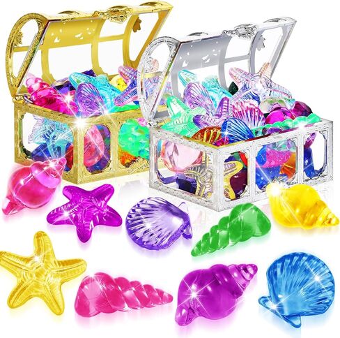 Duchong Pool Toys, 36 Pcs Dive Gems for Kids 4-8,8-12, Assorted Diving Colorful Diamond with 2 Treasure Boxes, Summer Swim Beach Water Toys for Boys Girls in Saudi Arabia