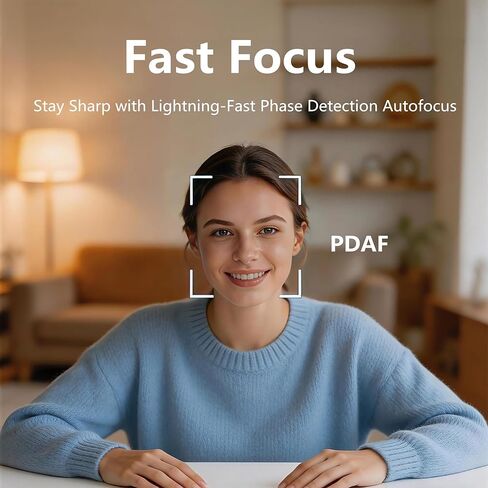 4K Webcam for PC Ultra HD Web Camera with Microphone, PDAF Autofocus,Privacy Cover,USB A & USB C Adapter, Plug & Play,Ideal for Business Meetings&Live Streaming in Saudi Arabia