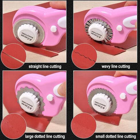 SPEEDWOX 45mm Rotary Cutter with 8 Extra Blades Handle Rolling Cutter with Safety Lock with Safety Lock for Fabric, Leather, Crafting, Sewing, Quilting - Ambidextrous Design for Left & Right Hand in Saudi Arabia