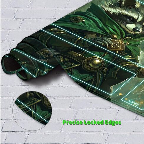 بساط لعب مقاس 60.96 سم × 35.56 سم مع مناطق سحرية للعب ألعاب بطاقات MTG، بساط ألعاب لوحي لكسر البطاقات، بساط معارك ألعاب بطاقات الألعاب مع أكياس تخزين، راكون ساحر الغابة in Kuwait