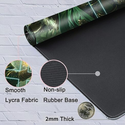 بساط لعب مقاس 60.96 سم × 35.56 سم مع مناطق سحرية للعب ألعاب بطاقات MTG، بساط ألعاب لوحي لكسر البطاقات، بساط معارك ألعاب بطاقات الألعاب مع أكياس تخزين، راكون ساحر الغابة in Kuwait