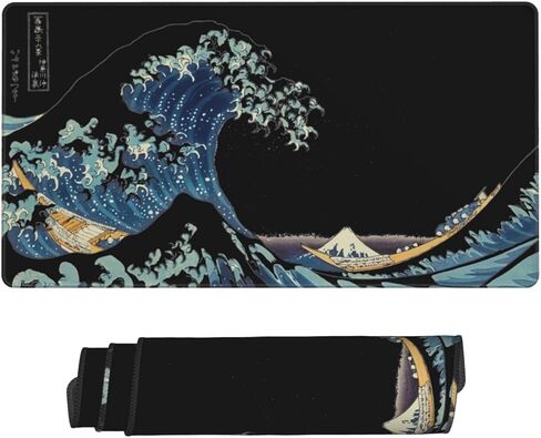 MTG Playmat Wave in Night TCG Board Game Card Game Trading Card Game Play Mat Desk Pad الأصلي لوحة يدوية حواف مخيطة سطح أملس قاعدة مطاطية 23.5 × 13.7 بوصة in Kuwait