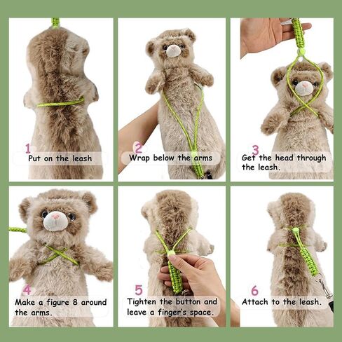 مجموعة حزام ومقود Ferret - تشتمل على سرجتين من الحبال قابلة للتعديل (ألوان عشوائية) ورصاص قابل للسحب بطول 10 أقدام - مجموعة أدوات مشي مقاومة للهروب للقوارض والأرانب وخنازير غينيا والشنشيلا والحيوانات الأليفة الصغيرة in Kuwait