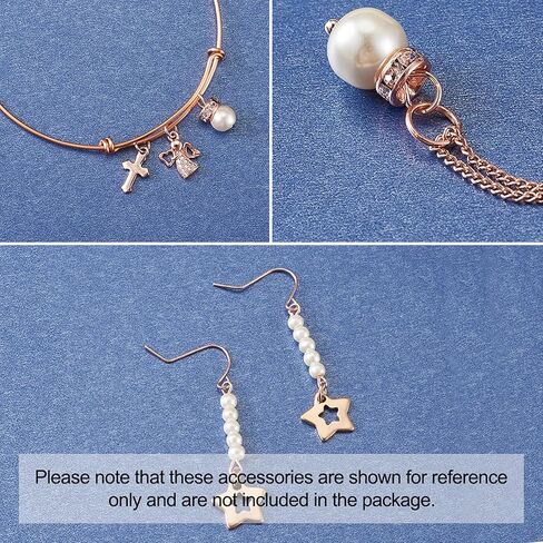 Fashewelry 300Pcs Rose Gold Eye Pins Head Pins 29.5-30.5mm 3 Styles 22 Gauge Headpins Findings for Jewelry Making in Saudi Arabia
