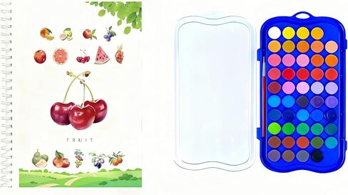 Watercolor Workbook，24 Colors Water Color Books Paint Set ，Water Coloring Book，Water Colors Paint Adult Set，Watercolor Book，With Paint and Pen (Animals - 24 colors) in Saudi Arabia