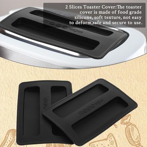 2 PCS Silicone Toasters Top Cover, Toaster Cover 2 Slice Toaster Covers Black Bread Maker Dust Machine Covers Sandwich Machine Part Accessories (Black) in Saudi Arabia