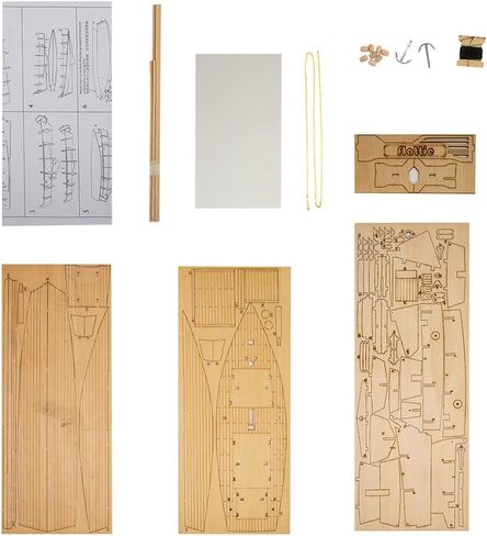 GAWEGM Ship Model Building Kits - 1:30 Flattile Fishing Boat Model with Upgrade Accessories in Saudi Arabia