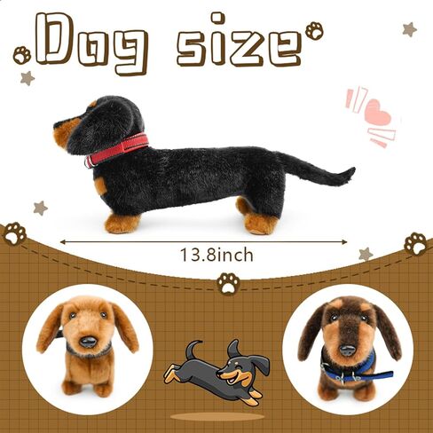 Dogs Stuffed Animals,16"Dachshund Stuffed Animals Toys Plush Dog Stuffed for Kids,Girls,Boys,Pet,Soft Cuddly Plush Toy Realistic Dog Toys as Birthday Gift (dog-1collar) in Saudi Arabia