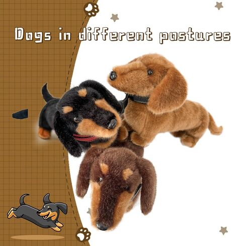 Dogs Stuffed Animals,16"Dachshund Stuffed Animals Toys Plush Dog Stuffed for Kids,Girls,Boys,Pet,Soft Cuddly Plush Toy Realistic Dog Toys as Birthday Gift (dog-1collar) in Saudi Arabia