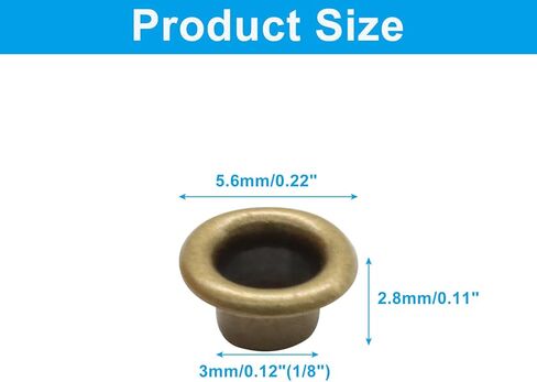 LifCratms 200 Sets 3/16" (5mm) Grommets Eyelets Kit, Bronze Metal Eyelets with Washers for Leather, Fabric Clothing, Repairing Canvas, Crafts Decoration in Saudi Arabia