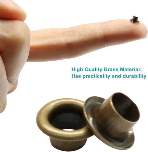 LifCratms 200 Sets 3/16" (5mm) Grommets Eyelets Kit, Bronze Metal Eyelets with Washers for Leather, Fabric Clothing, Repairing Canvas, Crafts Decoration in Saudi Arabia
