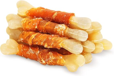 UrbanX HealthyBones Rawhide Free Healthy Foods for Akita Chow and Other Large Mixed Breed Dogs, Chicken Wrapped Sticks Dog Foods, Soft Chewy Foods for Training Rewards, 7 Count in Kuwait