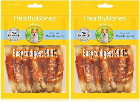 UrbanX HealthyBones Rawhide Free Healthy Foods for West Highland White Terrier and Other Small Terrier Dogs, Chicken Wrapped Sticks Dog Foods, Soft Chewy Foods for Training Rewards, 14 Count in Kuwait