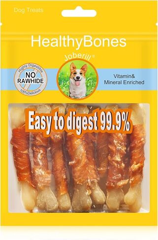 UrbanX HealthyBones Rawhide Free Healthy Foods for Cavapoo and Other Small Mixed Breed Dogs, Chicken Wrapped Bone Sticks Dog Foods, Soft Chewy Foods for Training Rewards, 28 Count in Kuwait