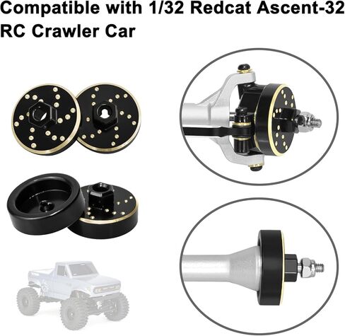 Brass Wheel Weights Brass Wheel Hex Adapter Counterweight RC Upgrade Parts for 1/32 Redcat Ascent-32 in Saudi Arabia