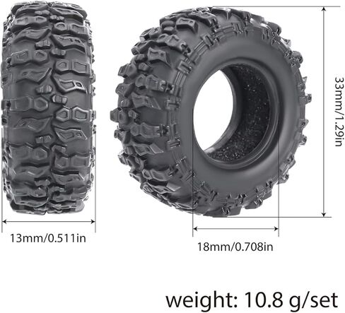 4pcs 0.7'' Soft Rubber Tires with Sponge Insert Tire Skins for Axial 1/30 SCX30 Ford Bronco Jeep Wrangler JLU 4x4 RC Crawler Upgrade in Saudi Arabia