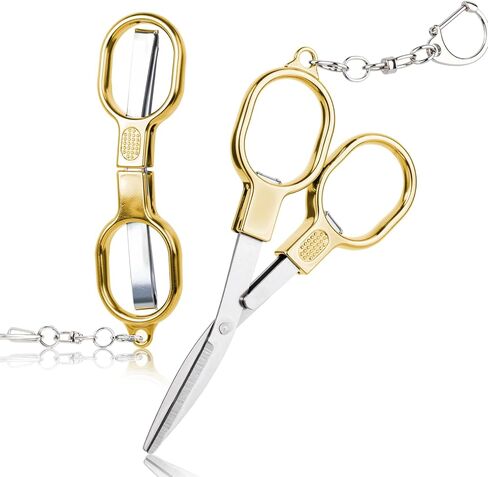 1pcs Folding Scissors, Mini Travel Scissors Nurse Essentials Badge Accessories for Work, Colorful Stainless All Purpose Pocket Portable Tools with Hanging Buckle for Travel Office Home Craft Sewing in Saudi Arabia