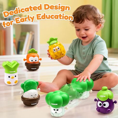 6 PCS Press and Go Cars Toys for 1 Year Old Boy, Baby Toys 1 Year Old, Push and Go Friction Powered Vehicles for 12-18 Month Old, Cars for Toddlers 1-3, Baby Gifts for Boys in Saudi Arabia