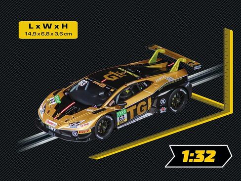 كاريرا 32058 لامبورغيني هوراكان GT3 Evo2 GRT Grasser Racing، رقم 63 DTM 2024 مقياس 1:32 رقمي 132 فتحة سيارة مضمار السباق in Kuwait