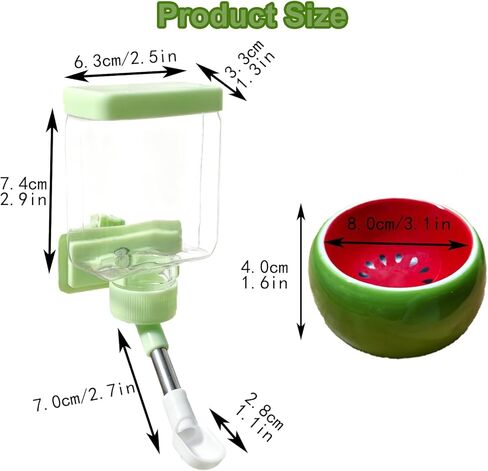 Hamster Water Bottle Hamster Water Feeder Dispenser with Food Bowl Cage Accessories for Gerbils Dwarf Mouse in Kuwait