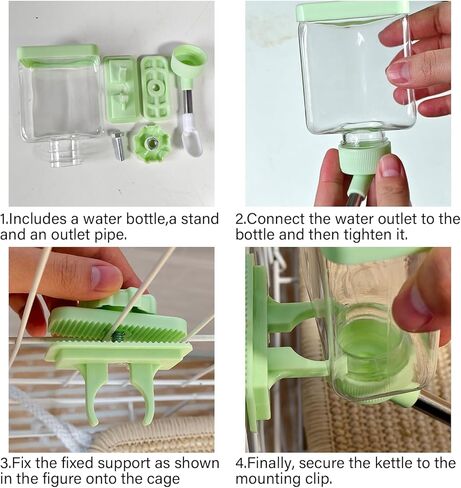 Hamster Water Bottle Hamster Water Feeder Dispenser with Food Bowl Cage Accessories for Gerbils Dwarf Mouse in Kuwait