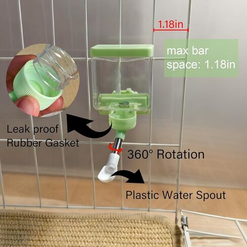 Hamster Water Bottle Hamster Water Feeder Dispenser with Food Bowl Cage Accessories for Gerbils Dwarf Mouse in Kuwait