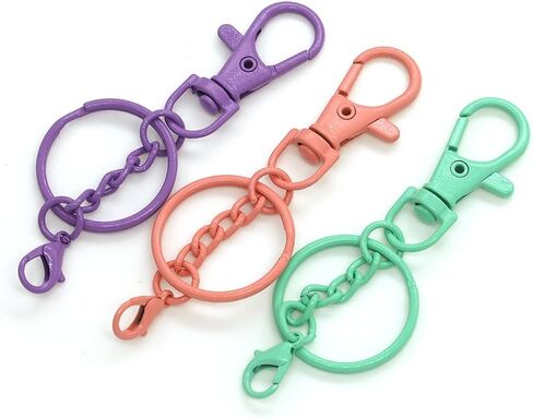 20 Pieces Colorful Swivel Snap Hook with Key Rings, Swivel Clasps Snap Hooks Key Chain Clip Hooks Swivel Lobster Claw Clasps for Keychain DIY Crafts in Saudi Arabia