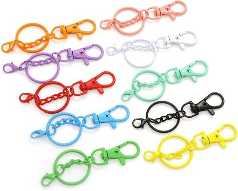 20 Pieces Colorful Swivel Snap Hook with Key Rings, Swivel Clasps Snap Hooks Key Chain Clip Hooks Swivel Lobster Claw Clasps for Keychain DIY Crafts in Saudi Arabia