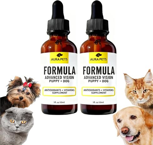 Advanced Vision Formula for Dogs, AuraPets Vision Formula, with Lutein, Zeaxanthin, Astaxanthin, Supports Vision and Reduces Cloudiness, 30ml (2pcs) in Saudi Arabia