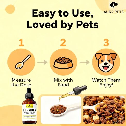 Advanced Vision Formula for Dogs, AuraPets Vision Formula, with Lutein, Zeaxanthin, Astaxanthin, Supports Vision and Reduces Cloudiness, 30ml (2pcs) in Saudi Arabia