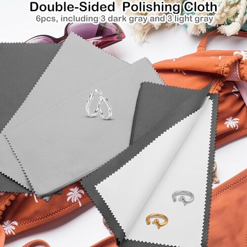 4Pcs Silver Polishing Cloth, Silver Jewelry Cleaner Cloth, Double-Sided Jewelry Polishing Cloths Silver Polishing for Sterling Silver Gold Platinum Jewelry, Silver Cleaning Cloth Keeps Shining in Saudi Arabia