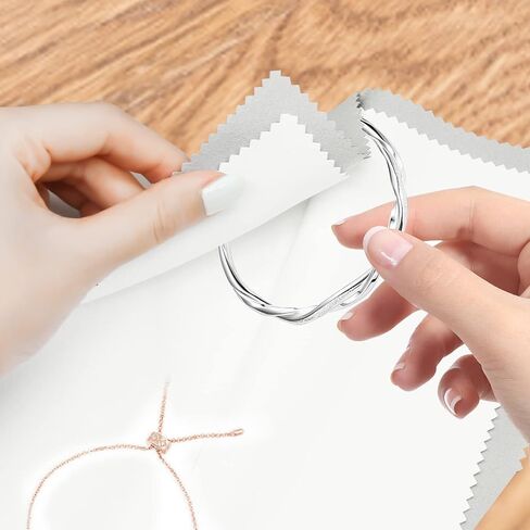 4Pcs Silver Polishing Cloth, Silver Jewelry Cleaner Cloth, Double-Sided Jewelry Polishing Cloths Silver Polishing for Sterling Silver Gold Platinum Jewelry, Silver Cleaning Cloth Keeps Shining in Saudi Arabia