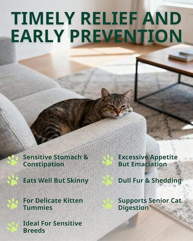 قطرات سائلة لتخفيف إمساك القطط، ملين للبراز وملين لطيف للقطط، يدعم صحة الجهاز الهضمي، مكمل عشبي طبيعي بنكهة الدجاج، 60 مل / 2 أونصة سائلة in Kuwait