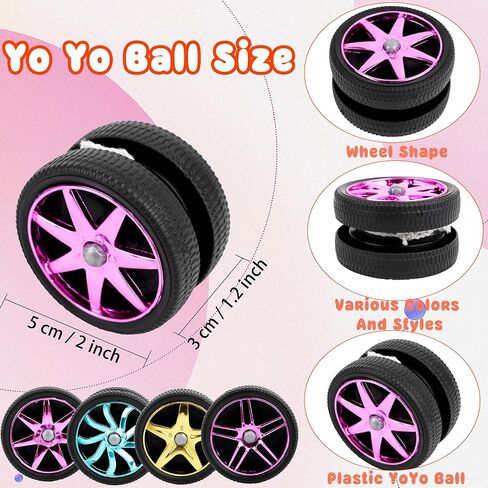 40 Pcs Wheel Yoyos Plastic Mini Yo-Yo Toys in Assorted Colors for Beginners Adults Teens Birthday Racing Party Favors Holiday Stocking Fillers Classroom Prizes in Saudi Arabia