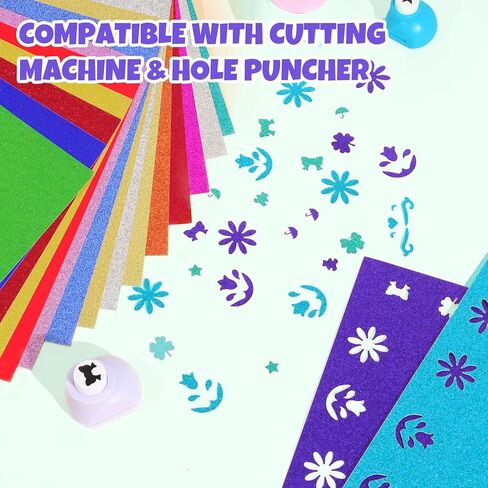 100 Sheets 5" X 7" Glitter Cardstock,50 Assorted Colors 250GSM/92LB Glitter Card stock,No-Shed Sparkly Glitter Paper for Arts and Crafts, Decorative, Card Making, Scrapbooking, DIY Projects in Kuwait