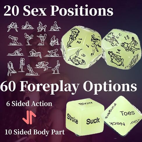 𝗦𝗲𝘅 Dice Board Game Party Favor & Gaming Cards for Two Adults, Super Fun Bedroom Game for Date Night, Romantic Anniversary & Valentines Gifts in Kuwait