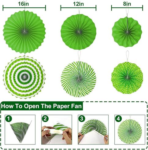 TURNMEON 42 Pack St. Patrick's Day Party Decorations Green Paper Fans Hanging Ceiling Foil Swirls Lucky Shamrocks Leprechaun Cutout St.Patrick's Day Decorations Indoor Home Irish Party Supplies in Saudi Arabia