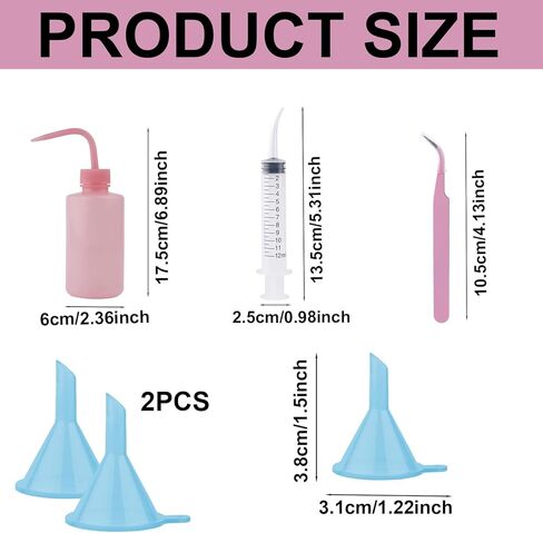 5 قطع من لوازم أكواب كرة الثلج من BOXOB، مجموعة أدوات كرة الثلج اللامعة DIY تتضمن حقنة زجاجة ضغط بلاستيكية وملاقط ومجموعة لوازم أكواب القمع لملحقات الحرف اليدوية in Kuwait