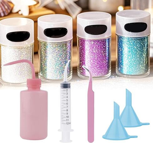 5 قطع من لوازم أكواب كرة الثلج من BOXOB، مجموعة أدوات كرة الثلج اللامعة DIY تتضمن حقنة زجاجة ضغط بلاستيكية وملاقط ومجموعة لوازم أكواب القمع لملحقات الحرف اليدوية in Kuwait