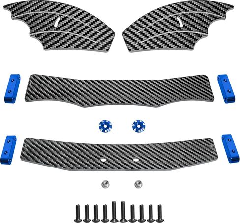 Carbon Fiber Rear Wing Adjustable RC Tail Rear Wing Upgrade Part for Arrma 1/8 Typhon MEGA RC Car (Blue) in Saudi Arabia