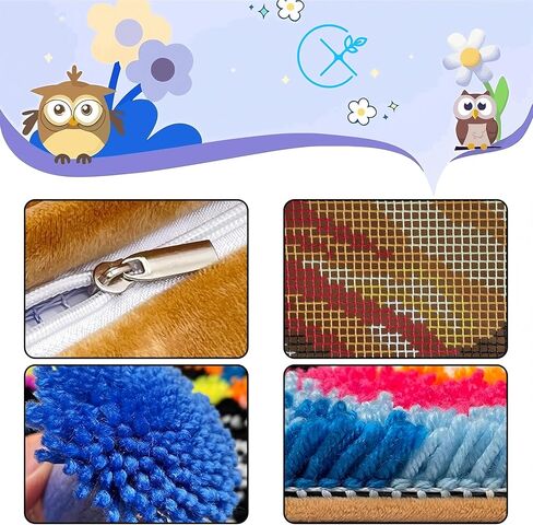 Cozykeke Fruit Latch Hook Kit for Adults Beginners,DIY Latch Hook Pillow Kit with Pre-Printed Canvas,Embroidery Cushion for Home Decor and Festival Gift 17 * 17in (BX872) in Saudi Arabia